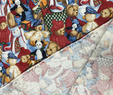 Blue Jean Teddy Bear Flannel Fabric: Vintage, 40" wide, sold by the yard