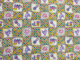 Pastel Flannel Fabric with Baby Toys Motif: sold by the FQ