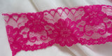 Passionate Pink Lace: 2.5" wide- Sold by the yard