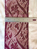 5" Burgundy Insertion Lace, Vintage, Made in USA by the Yard