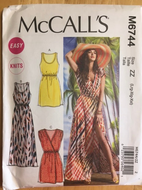 McCall's 6744: Pullover Dress/ Beach Cover-Up