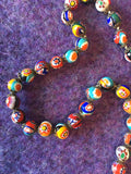 Vintage Millefiori Bead Necklace from Italy