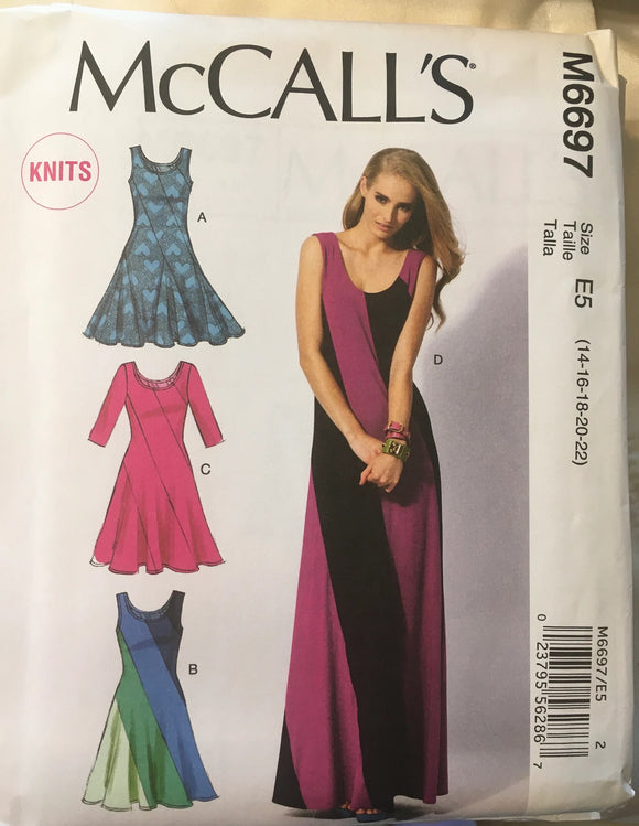Pullover Dress: McCalls 6697 Women's sizes 14-22