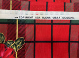 Vintage Christmas Plaid Fabric by Buena Vista Designs, USA:  Sold by the yard, Cotton
