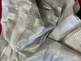 Vintage Sheer Off-White Silk Chiffon with Silver Metallic Stripes Fabric Made in France a 2 yard 8" piece
