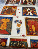 Fancy Cats Panel by Makover UK: Cotton Fabric, Sold as a Piece