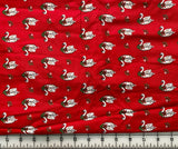Christmas Swans: Vintage Fabric by VIP Cranston Printworks-  Sold by 1/2 yard