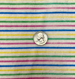 Pastel Rainbow Striped Flannel Fabric: Sold by FQ