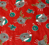 Santa Cats & Reindeer: Cotton Fabric