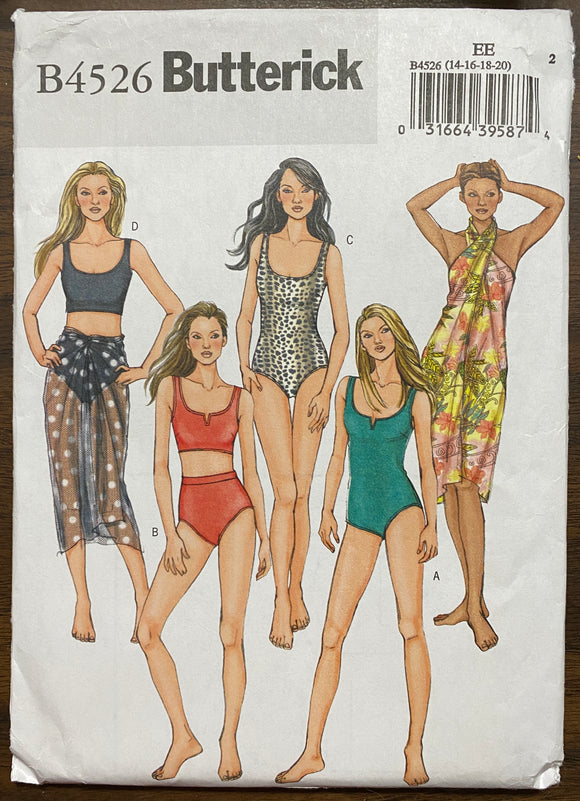Bathing Suit and Wrap Pattern: Butterick 4526