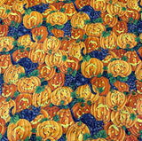 Black Cats & Jack o' Lanterns Fabric: Joan Messmore for VIP Cranston Printworks, Sold by 1/2 yard