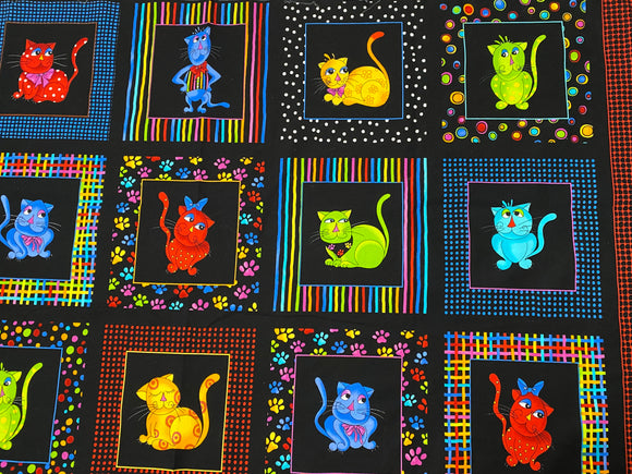 Vintage Fabric: Cool Cats by Loralie 2005 Pattern #970- Sold as a piece