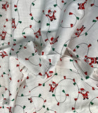 Santas & Bells Vintage Cotton Fabric: 44" Wide- Sold by 1/2 yard