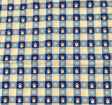 Gingham Snowman & Snowflakes: Cotton Fabric: Sold by the 1/2 Yard