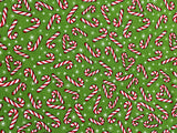 Candy Canes on Light Green Cotton Fabric: Sold as a 1/2 yard piece