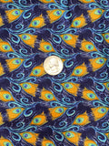Double Peacock Feathers Cotton Fabric: Fat Quarters