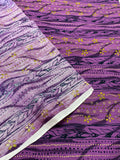 Purple Batik Stripes Cotton Fabric: 42" Wide x 1 yard: 2 yards available