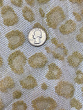 Gold Metallic Crocheted or Embroidered Medallions on a Cream Lace Stockinette Knit Fabric: Sold by the Yard, 56" wide