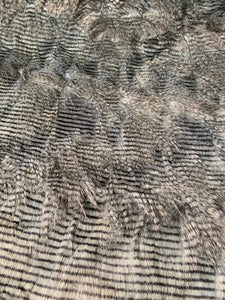 Two Toned Gray Faux Feathered Fur Fabric: Sold by the 1/2 yard