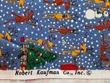 Reindeer at Play Cotton Fabric by Robert Kaufman: 42" wide, Sold by 1/2 yard