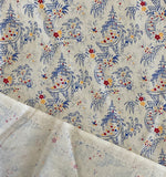 Vintage Fabric by Baum Textiles: Futuristic Oriental Design, Sold by the 1/2 yard, Cotton