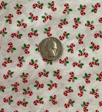 Tiny Tossed Candy Canes: Cotton Fabric, Sold as Fat Quarters