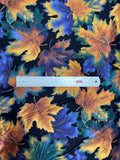 Vintage Fall Leaves Fabric VIP by Cranston Print Works 58" wide Sold by 1/2 Yard 100% Cotton