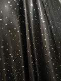 Silver Geometric Shapes on Black 85% Nylon 15% Spandex Fabric: 58/60" wide, Sold by 1/2 yard, Vintage