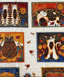 Fancy Cats Panel by Makover UK: Cotton Fabric, Sold as a Piece