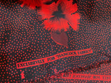 Red and Black Hibiscus Fabric Sold by the piece 56/58" wide by 2+ yards