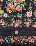 Vintage Fabric: Victorian Rose Chintz Pillow from 1988- Cotton, We Only Have This One Piece of Fabric