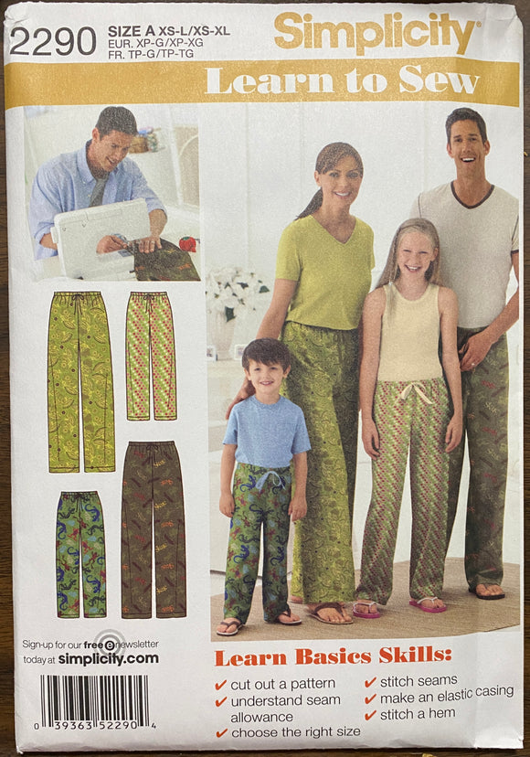 Simple Pants Pattern: Simplicity 2290