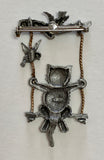 Cat on a Swing Pin by JJ (Jonette) Vintage from the 1980's