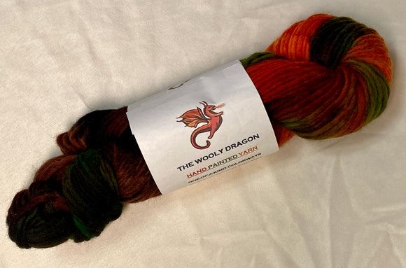 Red Sky at Night Hand Painted Roving Yarn- Only one skein left!