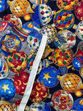 Ornaments Fabric designed by Joan Messmore for Cranston Print Works VIP:  44" wide, Sold by the 1/2 yard, Cotton