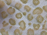 Gold Metallic Crocheted or Embroidered Medallions on a Cream Lace Stockinette Knit Fabric: Sold by the Yard, 56" wide