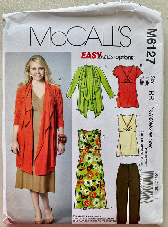 Casual Plus Size Jacket/Tunics/Dress/Pants Sewing Pattern: McCall's 6127