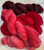 DRAGON'S HEART II Color Gradient Yarn Set: 5 skeins of Merino/Alpaca/Silk