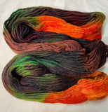 Red Sky at Night Hand Painted Roving Yarn- Only one skein left!