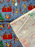 Reindeer at Play Cotton Fabric by Robert Kaufman: 42" wide, Sold by 1/2 yard