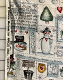 Let it Snow Winter Fabric: Dianna Marcum for Marcus Bros Textiles-  Vintage, By the yard