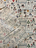 Let it Snow Winter Fabric: Dianna Marcum for Marcus Bros Textiles-  Vintage, By the yard