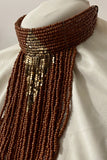 Vintage Handmade Bead Bib Choker Necklace OOAK