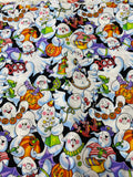 Halloween Fabric, Cotton, Ghosts in Costume, Vintage, OOP, Springs Living Halloween Frills, by the yard