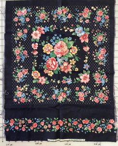 Vintage Fabric: Victorian Rose Chintz Pillow from 1988- Cotton, We Only Have This One Piece of Fabric