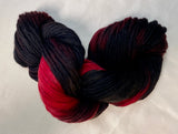 GOTHIC RED Yarn Indie Hand Painted 100% New Wool Roving Yarn-Only 1 hank left!
