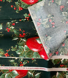 Vintage Christmas Fabric Springs Industries Daisy Kingdom "Holly Apple" Sold by 1/2 yd
