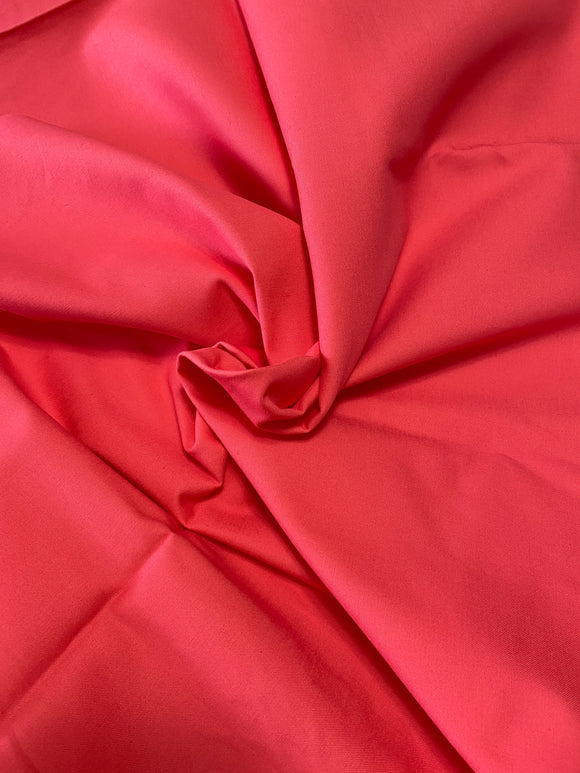 Solid Watermelon Pink Cotton Fabric: Sold as a Piece- 56
