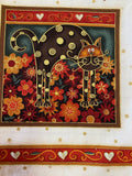 Fancy Cats Panel by Makover UK: Cotton Fabric, Sold as a Piece