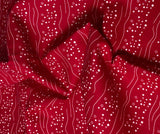 Red & White Abstract Design: Cotton Fabric